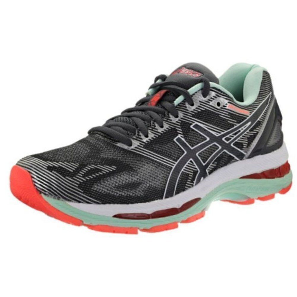 NEW Asics GEL NIMBUS 19 Womens Grey Seafoam Coral 6 D Wide 37 EUR